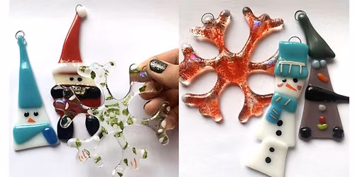 Festive fused glass Snowmen & Snowflakes