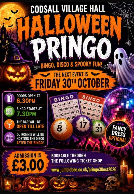 Halloween Pringo: Bingo, Disco & Spooky Fun!